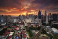 View Of Skyline city Kuala Lumpur at daylight with burning cloud Royalty Free Stock Photo