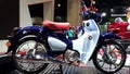 Honda Super Cub 125 motorcycle/scooter, displayed during the Kuala Lumpur International