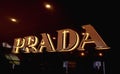 KUALA LUMPUR, MALAYSIA - DECEMBER 04, 2022: Prada brand retail shop logo signboard