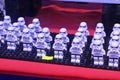 Selected focused of small Star Wars Storm Troopers army made from plastic.