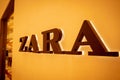 KUALA LUMPUR, MALAYSIA - DECEMBER 04, 2022: Zara brand retail shop logo signboard on the storefront in the shopping mall