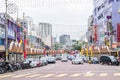 View of busy traffic in Brickfields Little India in Kuala Lumpur. It usually crowded with locals as well as tourists.