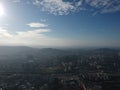 KUALA LUMPUR, MALAYSIA - 4 February 2018: Beautiful and dramatic aerial view of Kuala Lumpur city with new skyscraper under constr Royalty Free Stock Photo