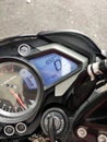 Motorcycle meter panel. Contain many indicators such as odometer, speed, rpm, fuel level etc.