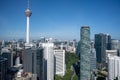 Kuala Lumpur, Malaysia - 22 February 2023: Panorama aerial view of Kuala Lumpur City Centre with tallest skyscrapper. Kuala Lumpur