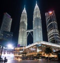 Kuala Lumpur, Malaysia - 22 February 2023: Petronas Twin Towers. Petronas Twin Towers in Kuala Lumpur centre at night Royalty Free Stock Photo