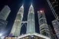 Kuala Lumpur, Malaysia - 22 February 2023: Petronas Twin Towers. Petronas Twin Towers in Kuala Lumpur centre at night Royalty Free Stock Photo