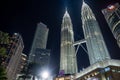 Kuala Lumpur, Malaysia - 22 February 2023: Petronas Twin Towers. Petronas Twin Towers in Kuala Lumpur centre at night Royalty Free Stock Photo