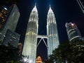 Kuala Lumpur, Malaysia - 22 February 2023: Petronas Twin Towers. Petronas Twin Towers in Kuala Lumpur centre at night Royalty Free Stock Photo