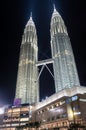 Kuala Lumpur, Malaysia - 22 February 2023: Petronas Twin Towers. Petronas Twin Towers in Kuala Lumpur centre at night Royalty Free Stock Photo