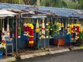 Kuala Lumpur, Malaysia : Indian flower shop at Batu caves temple and Hindu shrine Royalty Free Stock Photo