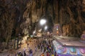 Amazing Batu caves with hindu temple and lots of pilgrims and tourists