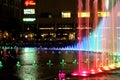 KUALA LUMPUR, MALAYSIA, JANUARY 2017: a colorful singing fountain in the central park of the city at the Suria KLCC shopping mall