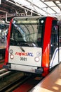 Malaysia Light Rail Transit LRT train operated by Rapid Rail or service brand RapidKL