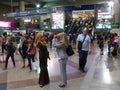 People in one of the big lobbies of KL Sentral Station in Kuala Lumpur Royalty Free Stock Photo