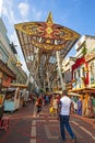 People walking and shopping around Kasturi Walk Central Market, Kuala Lumpur on June 25, 2015