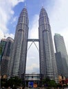 KUALA LUMPUR, MALAYSIA - JANUARY 14, 2017: Petronas Twin Towers at KLCC City Center. The most popular tourist destination in Malay