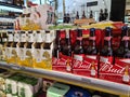 KUALA LUMPUR , MALAYSIA - JUL 15, 2020: Thailand bottle beer at supermarket display rack