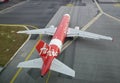 Kuala Lumpur, Malaysia - July 18, 2018 : Airasia Airbus 320-200 on taxi way at Kuala Lumpur Airport KLIA2