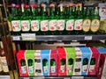 KUALA LUMPUR, MALAYSIA - JULY 26, 2020 : Assorted flavour famous Soju Korea alcohol display at supermarket