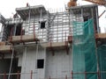 High rise apartment construction using the precast system aluminium form work.