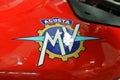 MV AGUSTA motorcycle brand logos at the motorcycle body.