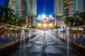 KUALA LUMPUR, MALAYSIA - JULY 29, 2017. Petronas Twin Towers sky