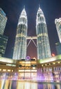 KUALA LUMPUR, MALAYSIA - JULY 28, 2017. Petronas Twin Towers sky