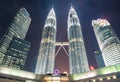 KUALA LUMPUR, MALAYSIA - JULY 28, 2017. Petronas Twin Towers sky