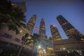 Sunrise at Kuala Lumpur city skyline with Petronas KLCC Twin Towers Royalty Free Stock Photo