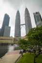 Sunset at Kuala Lumpur city skyline with Petronas KLCC Twin Towers Royalty Free Stock Photo