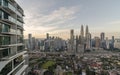KUALA LUMPUR, MALAYSIA - JUNE 03: City of Kuala Lumpur on June 03, 2017 in Malaysia. View of Twin Tower during daylight.