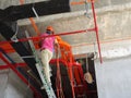 Installation of electrical services, conduit, cable tray and wire-ring at the high leve