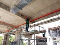 Installation of electrical services, conduit, cable tray and wire-ring at the high leve