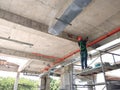 Installation of electrical services, conduit, cable tray and wire-ring at the high leve Royalty Free Stock Photo