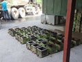 Preparation of concrete cube for concrete compression and strength test in the laboratory.