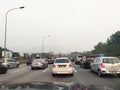 Traffic jams on Malaysian highways during peak hours.