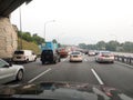 Traffic jams on Malaysian highways during peak hours.
