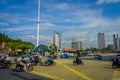 Kuala Lumpur, Malaysia - March 9, 2017: Malaysia flag waving tall in Merdaka Square, in the city downtown.