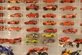 Selected focused on miniature toys car Hot Wheel.