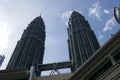 KUALA LUMPUR, MALAYSIA - MARCH 4TH, 2018: View of the Petronas Twin Towers at KLCC City Center. Royalty Free Stock Photo