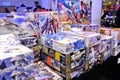 Model kit toy boxes are stacked overlapping and sold to fans.
