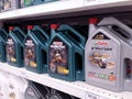 KUALA LUMPUR, MALAYSIA - MAY 20, 2017 : Castrol motor oil on a supermarket aisle.