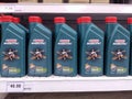 KUALA LUMPUR, MALAYSIA - MAY 20, 2017 : Castrol motor oil on a supermarket aisle.