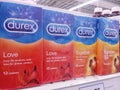 KUALA LUMPUR, MALAYSIA - MAY 24, 2017 : Durex on hypermarket shelves at Kuala Lumpur