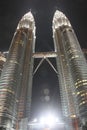 Petronas Twin Towers night view, Malaysia Royalty Free Stock Photo