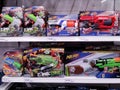 KUALA LUMPUR, MALAYSIA - MAY 20, 2017 : Variety of Nerf toy at Supermarket.