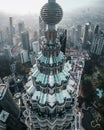 Petronas Twin Tower from nearest point by Aerial Royalty Free Stock Photo