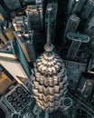 Petronas Twin Tower from aerial view Royalty Free Stock Photo