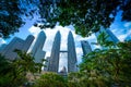 KUALA LUMPUR, MALAYSIA - Nov 11, 2019. Petronas Twin Towers skyscraper at daytime on November 11, 2019. The tallest building in Royalty Free Stock Photo